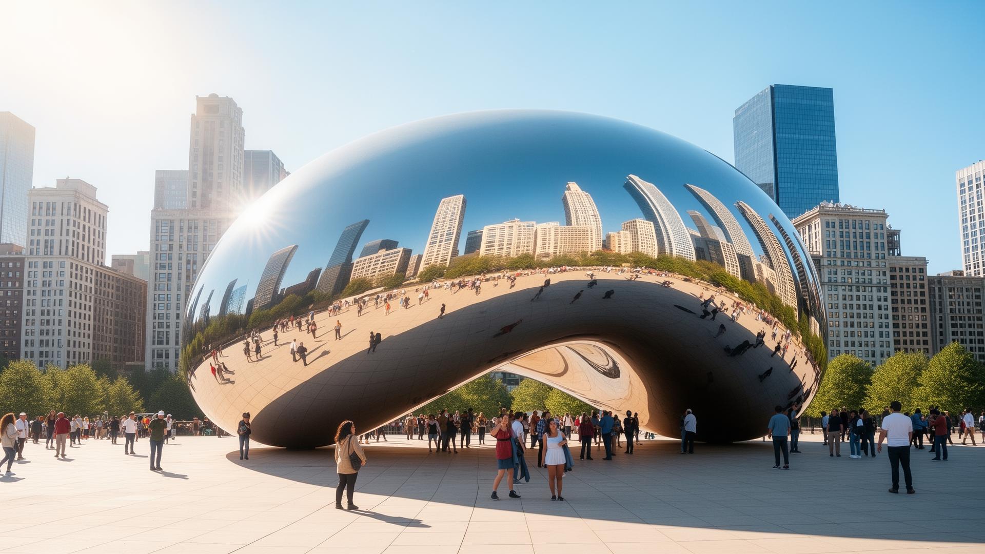Cloud Gate sculpture in Chicago's Millennium Park